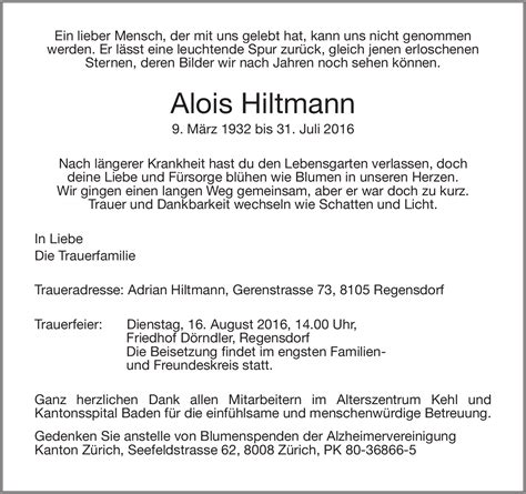 Alois Hiltmann Hommages