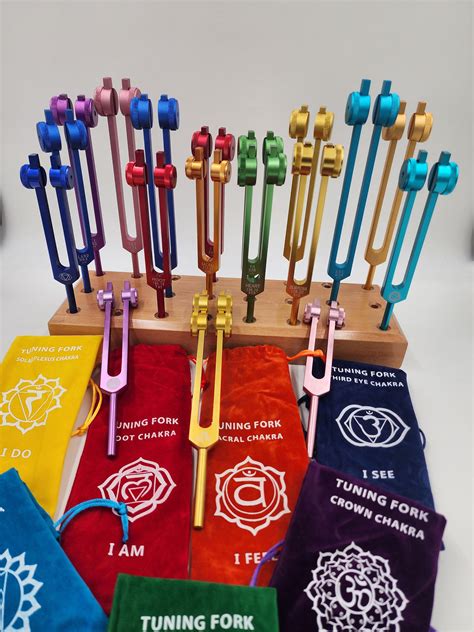 17 Set Solfeggio And Chakra Weighted Tuning Fork Set Tuned 25 Etsy