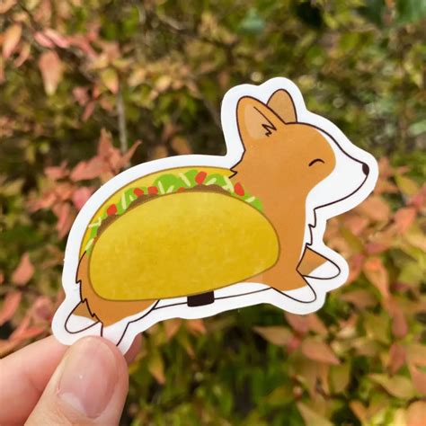 Taco Costume Corgi Vinyl Sticker | Oh Shiny! Balloons