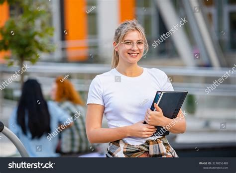 Portrait Beautiful Smiling Blonde Studying Images Stock Photos Vectors Shutterstock