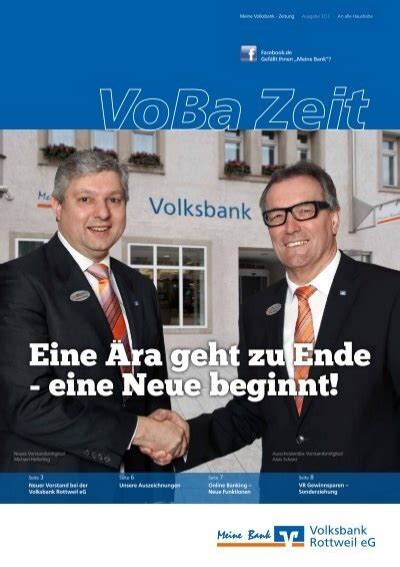 Eine Ãra geht zu Ende eine Neue beginnt Volksbank Rottweil