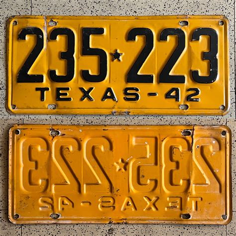 Vintage Texas License Plates All Original Antique Auto Tags Etsy