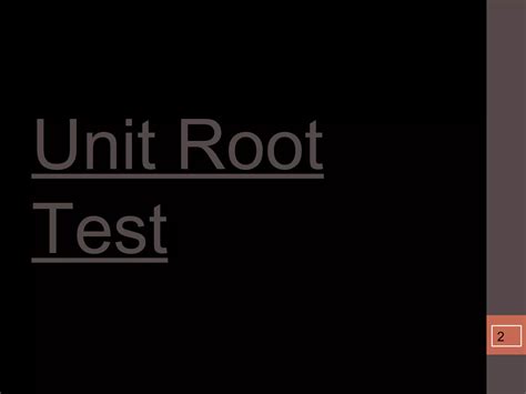 unit root test