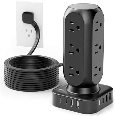 Amazon Flat Plug Power Strip Tower TenTrend Dual PD 20W USB C