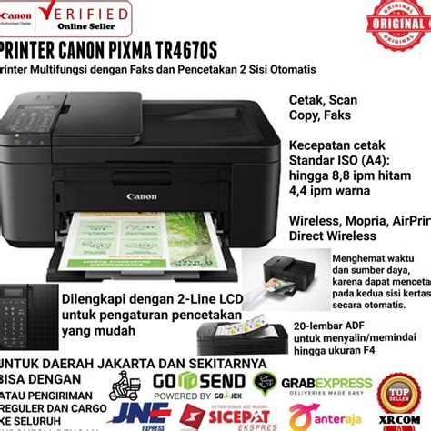 Jual Printer Canon Pixma Tr S Print Scan Copy Wifi Fax Adf