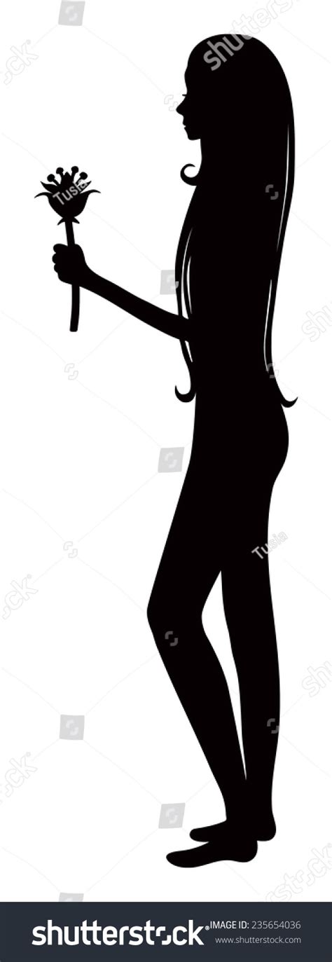 Silhouette Naked Woman Flower Hand Stock Vector Royalty Free Shutterstock