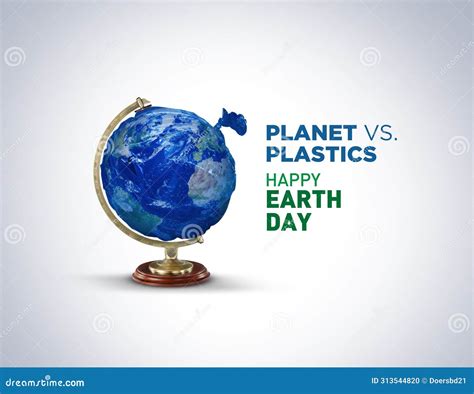 Planet Vs Plastics Earth Day Concept D Tree Background Stock