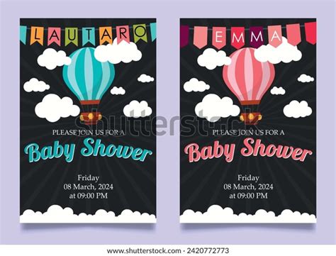 Hot Air Balloon Themed Baby Shower Stock Vector Royalty Free Shutterstock