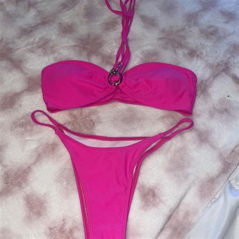 Shein Hot Pink Tie Bikini Very Cute Lots Of Depop