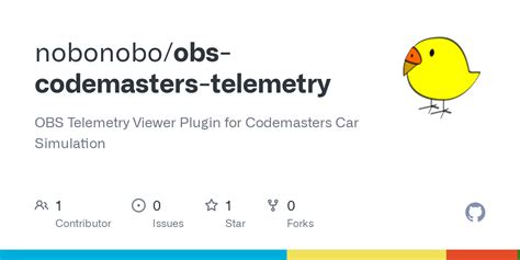 GitHub - nobonobo/obs-codemasters-telemetry: OBS Telemetry Viewer ...