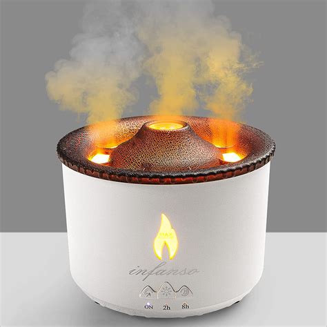 Infanso 360ml Essential Oil Diffuser Volcano Humidifier 2 Mode Flame D Perfume Hut Uk