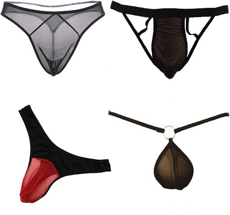 Khufuzi Men S Colour Pack Sexy G Strings Thong Ice Waistband Underwear Bikini Gift For