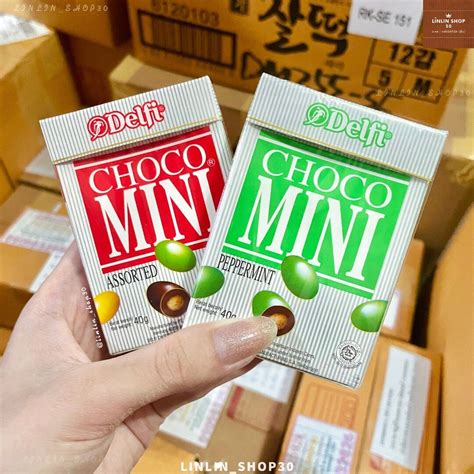 ข้าวพองช็อกโกแลตมิ้นต์ Mint Choco ขนมวัยเด็ก 1กล่อง 40 กรัม