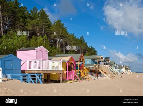 Colourful Beach Huts At Wells Next The Sea On The North Norfolk Coast