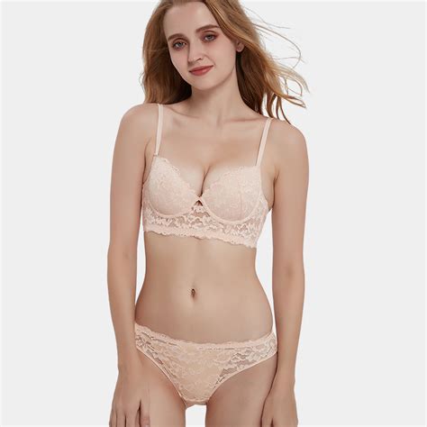 Embroidery Flower Mesh Sheer Underwear Lace Transparent Women Sexy Lingerie Set Underwear And