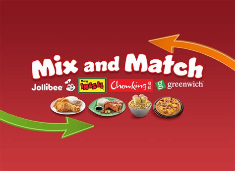mix match jollibee mang inasal chowking greenwich citymall