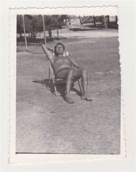 AFFECTIONATE HANDSOME HAIRY Man Shirtless Daddy Beach Bulge Trunks Snapshot Gay 11 53 PicClick UK