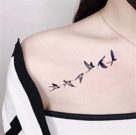 Black Sparrow Tattoos On Shoulder