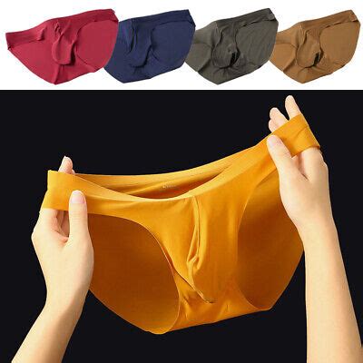 Men Ice Silk Briefs Ultra Thin U Convex Pouch Sexy Bikini Low Waist Underwear EBay