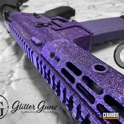 Glittered Ar Build Cerakoted Using Bright Purple Cerakote