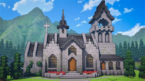 Minecraft How To Build A Medieval Church Tutorial Youtube