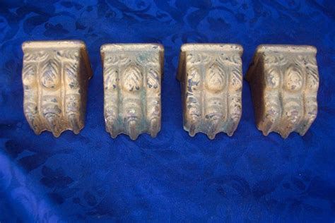 4 VINTAGE DUNCAN PHYFE CLAW FEET FOOT BRASS CAPS COVERS CASTER TABLE ...