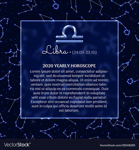 Libra Astrology Horoscope Prediction Banner Vector Image