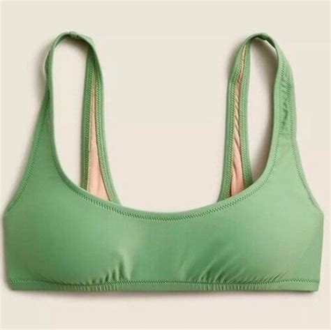 J Crew Swim Jcrew Square Neck Green Bikini Top Poshmark