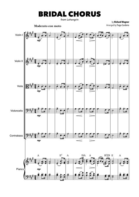 Bridal Chorus Sheet Music Richard Wagner String Ensemble