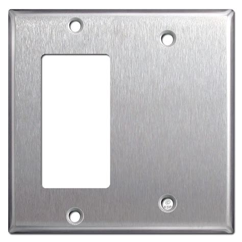 Oversized Gfci Decora Rocker Switch Plate Satin Stainless Steel