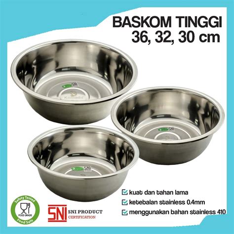 Jual Baskom Komodo Tinggi Cm Stainless Steel Mixing Bowl