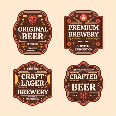 Free Vector | Flat design beer label collection