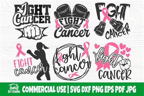 Fight Cancer Svg Bundle Breast Cancer Svg By Tonisartstudio