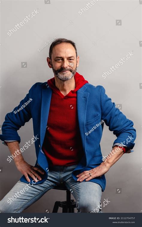 Portrait Sexy Mature Grey Bearded Man Stock Photo Shutterstock