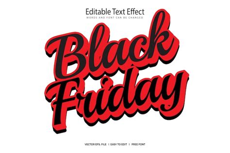 Premium Vector Black Friday Editable Text Effect