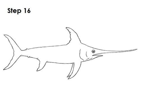 draw  swordfish step  easy swordfish drawing outline