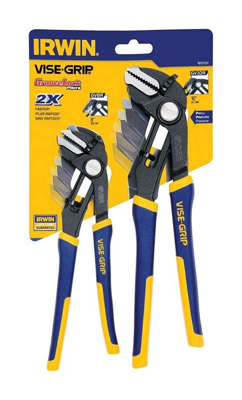 Irwin Tools Vise Grip Groovelock Pliers Straight Jaw 8 And 10 In 1802532