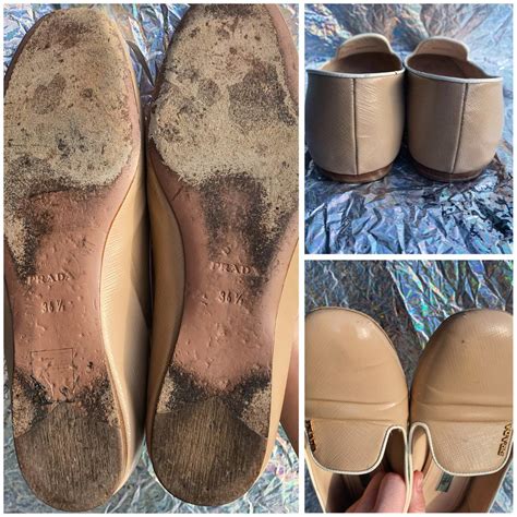 PRADA Nude Beige Patent Leather Round Toe Ballet Depop