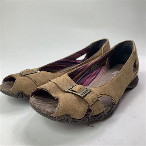 Skechers Original Bikers Brown Leather Slip On Flats … - Gem