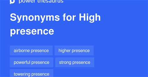 High Presence synonyms - 21 Words and Phrases for High Presence