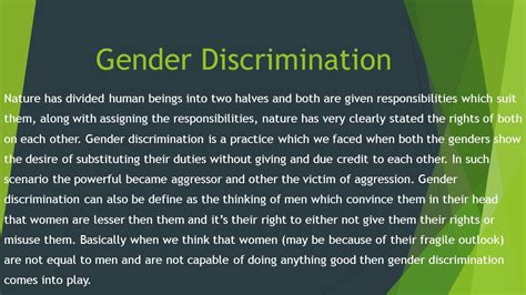 Name Muhammad Imran Topic Gender Discrimination Ppt Download