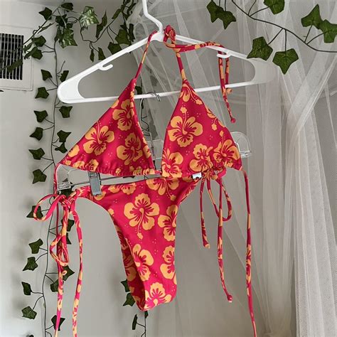 Tropical Floral Bikini Set Thrifted It And It Had Depop