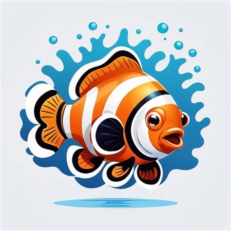 Premium Photo Cute Clownfish Swimming Cartoon Vector Illustration