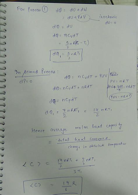 A Diatomic Ideal Gas Is Heated At Constant Volume Until The Pressure Is