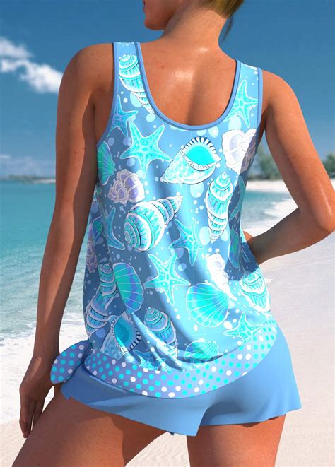 Bowknot Mid Waisted Neon Blue Tankini Set Modlily Usd