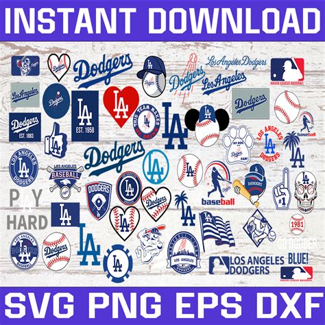 Bundle 55 Files La Dodgers Baseball Team Svg La Dodgers Svg Inspire