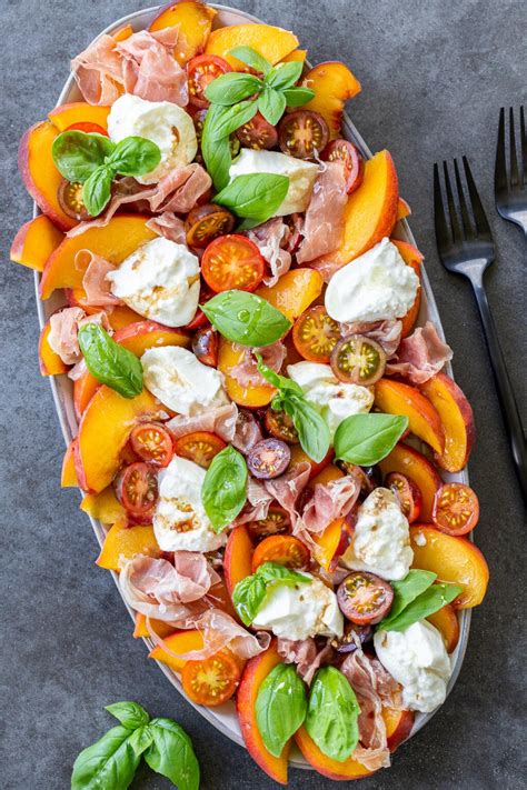 Tomato Peach Burrata Salad Recipe 15 Minutes Only Momsdish