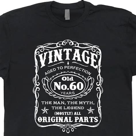 60th Birthday T Shirt 1956 Novelty Gag T Vintage Present Dad Husband Aged To Perfection Funny