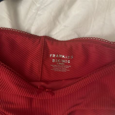 New Frankies Bikini Red Full Coverage Bottoms Just Depop
