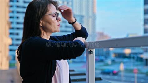 Sad Upset Stressed Mature Woman Outdoor Portrait Stock Video Video Of Person Thinking
